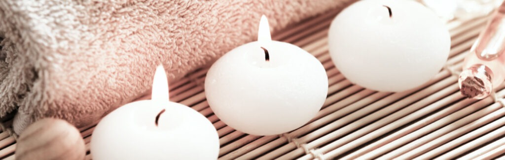 candles, towels, spa