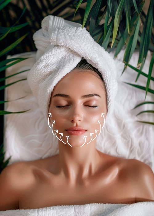 woman, spa, Cryo facial tightening